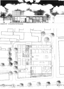 1) pianta e prospetto